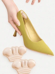 5pcs Heel Protectors, Comfortable Apricot Shoe Insoles - Beige - View 3
