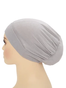 1 pièce Nouveau foulard en coton soyeux pour femme, bonnet sous-foulard musulman avec élastique