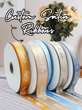 Personalised Satin Ribbon, Gift Wrapping, Birthdays, Weddings, Anniversary, Customized Ribbon, Corporate Branding Ribbon, Custom Printed Flat Ribbon Personalized Logo Polyester Ribbon Wedding Birthday Satin Ribbons, Multi-Functional, Durable, Ornamental, Reusable, Exquisite, Stylish, High-Quality, Colorful, Modern, Custom, Personalized, Unique, For Valentine's Day, For Mother's Day, For Birthdays, For Father's Day, For Graduation, For Weddings, For Housewarming