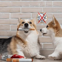 Conjunto de juguetes interactivos con forma de tabaco resistente a mordeduras, juguete de peluche para perros con chirrido, adecuado para el crecimiento de los dientes, aliviar el aburrimiento y la salud bucal