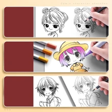 1pc Cartoon Character Sketch Tracing Practice Book, Outline Tracing Copy Paper For Drawing Practice,Back To School,School Supplies