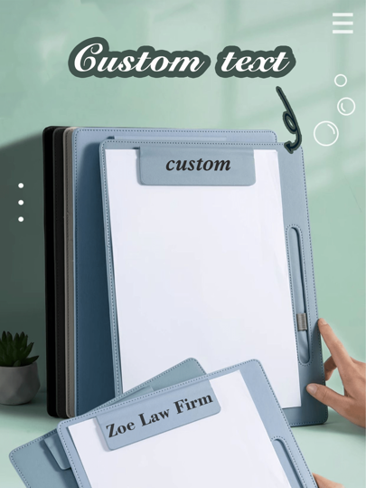 1pc Custom Writing Board, Custom Name/Text/Logo/Company Name Folder, Vertical Folder, Writing Board, Drawing Board Clip, A4 Folder, PU File Clipboard, Hard Board Clipboard, Single Clip, Vertical Drawing Board Clip, Restaurant Menu Clip, Writing Clipboard, Folder, Contract Clip, Office Meeting Clip, Secretary Clip, Back-To-School Student Gift, Return To School School Supplies, Back To School