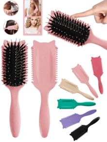 卷发梳，带侧齿轮的卷发梳，用于梳理、塑造和造型卷发，轻巧的糖果梳，适合所有男女湿发或干发类型，返校、旅行度假必需品，女士发饰 - 彩色 - 查看 2