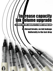 8pcs Black Fine Liner Pen Set, Suitable For Students School Supplies, Back To School