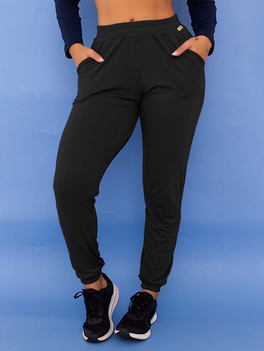 Women's Gym Jogger Pants With Pocket Loose Cuff Walking Yoga Tarelles - màu đen - Xem 1