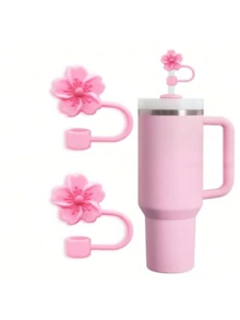 1/2/3/4/5/6/7/8 piezas Tapa de silicona con diseño de flor compatible con accesorios para taza , tapas reutilizables para sorbetes de 10 mm (0.4 pulg.), a prueba de polvo, para decoración de fiestas, regalo para el Día de la Madre. - Multicolor - Ver 11