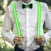 1 Stück Herren LED leuchtende Hosenträger, neongrün leuchtend, aus Nylon - geeignet für Musikfestivals, Halloween, Weihnachtsfeiern und Kostüme, Weihnachtsdekoration