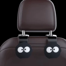 4 件可爱可伸缩塑料炭球形汽车内饰装饰挂钩，多功能配件