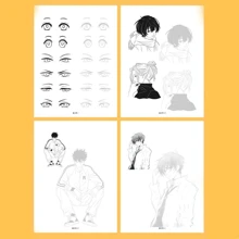 1pc Cartoon Character Sketch Tracing Practice Book, Outline Tracing Copy Paper For Drawing Practice,Back To School,School Supplies