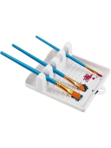 4-Slot Paint Brush & Brush Holder With Multiple Decorations, Convenient For Painting Learning,Back To School,School Supplies