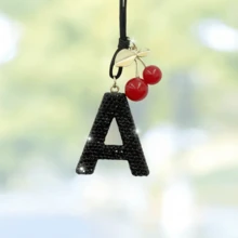 Shiny Letter Hanging Decor With Bow Accent, Fashionable English Letter Charm Decor For Car Rearview Mirror, Your Personalized Accessory - Multicolor - View 30