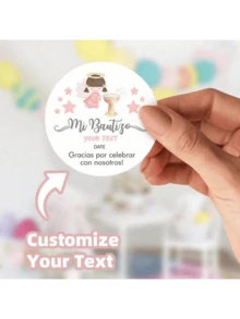100 etiquetas personalizadas con nombre para recuerdos de Primera Comunión, pegatinas de Primera Comunión, etiquetas impermeables de 1.5~3 pulgadas para la Primera Comunión, actividades artísticas para niños - Pegatinas de - Ver 60