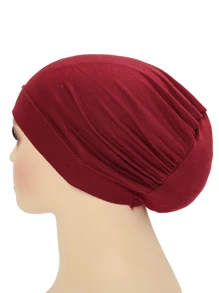 1 pièce Nouveau foulard en coton soyeux pour femme, bonnet sous-foulard musulman avec élastique