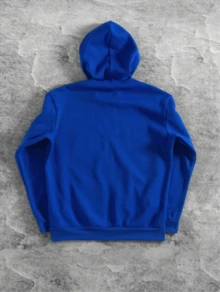 Spot Europe And The United States Street Zipper Hoodie Gothic Letter Foam Printed Hoodie Men And Women Casual Coat - Blue - View 3