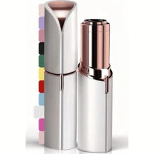 Facial Hair Removal For Women, Mini Hair Remover, Electric Razor Shaver Portable Bikini Epilator For Lips, Chin, Armpit, Peach Fuzz, Fingers, Neck, Cheek And USB Rechargeable (Gold &Red &White) - 白色 - 查看 1