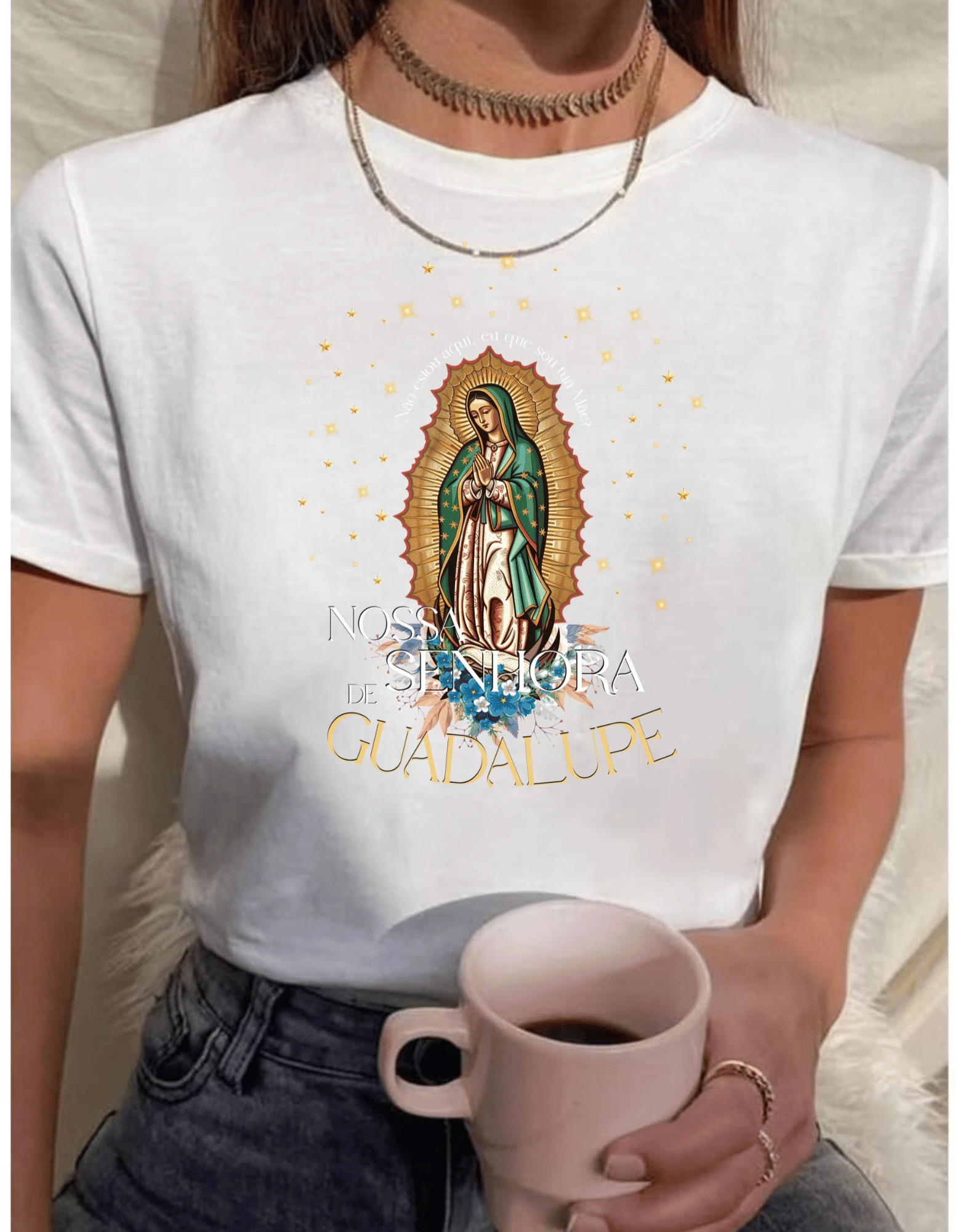 100% Cotton T-Shirt Our Lady Of Guadalupe - NEW RELEASE - trắng - Xem 1