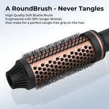 UKLISS Thermal 1.5 Inch Ceramic Tourmaline Ionic Curling Iron With Round Volumizing Brush,LCD Display Air Curler Wand,10 Temperature Settings For Travel - 查看 8