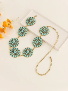 Vintage eingravierte Metall-Taillen-Kette, vielseitig einsetzbare Dekoration für Kleider, Retro-Gürtel aus Zinklegierung für Frauen, geeignet für Frühling/Sommer/Herbst/Winter