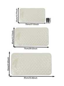 1pc Beige Dolphin Pattern Breathable Bath Mat, Rectangular Non-Slip Shower Bathroom Toilet Floor Rug, Home Doormat, For Spring & Summer - Beige - View 2