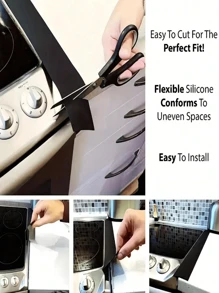 2pcs Silicone Kitchen Gap Sealing Strips | Heat & Oil Resistant, Creates A Perfect Barrier For Hard-To-Clean Gaps Around Your Stove, Cooktop Or Countertop. Essential For Christmas & Halloween