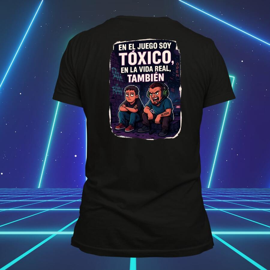 Playera gamer de niño jugadores moda unisex 32 - Negro - Ver 1