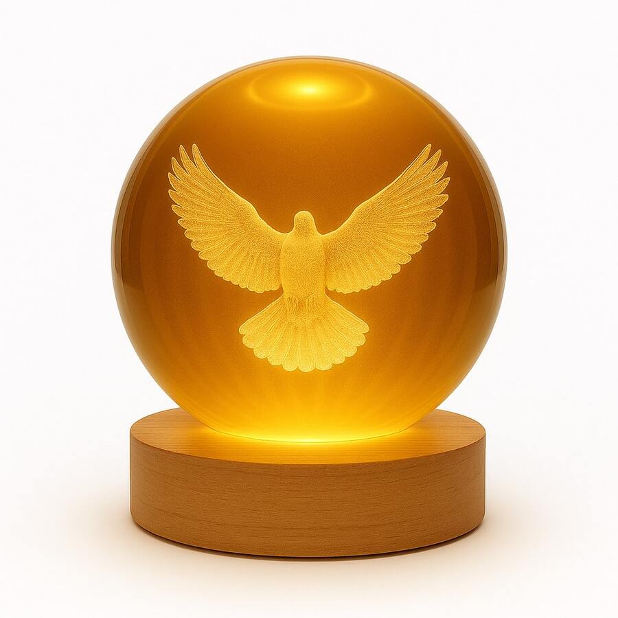 Decorative Table Lamp With Divine Holy Spirit – Modern And Charming Religious Design For Cozy Environments - Beige - View 1