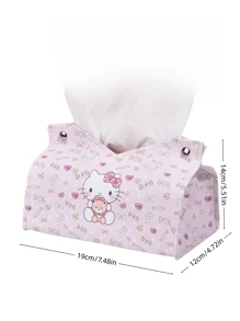 Caja de pañuelos de Hello Kitty linda y de dibujos animados, adecuada para sala de estar, dormitorio, comedor y hogar. De alta gama, simple, multifuncional y portátil, resistente a la suciedad, ideal para uso diario, regalos festivos y decoración de escritorio