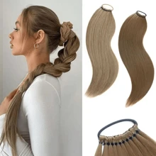 24 Inch Synthetic Long Straight Ponytail Hair Extensions Ponytail Wig Hairpiece For Women For Daily Wear