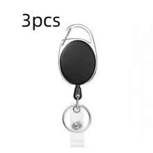 3pcs Set Badge Clips With Retractable Reel Recoil Key Ring Holder Keychain Lanyard For ID Badge, Keys,School Supplies,Back To School - Multicolor - View 17