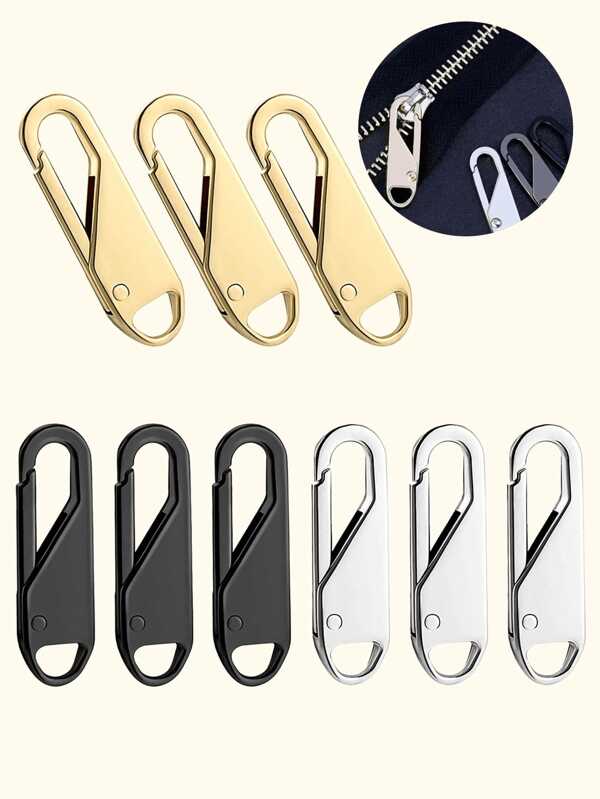 8pcs Metal Zipper Puller Instant Zipper Repair Kit, Suitable For Zippers Of Backpacks, Suitcases, Down Jackets, Boots, Etc Random Color