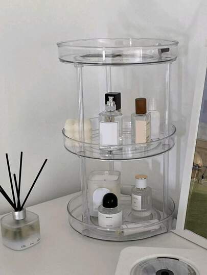 1 件透明旋转多层桌面化妆品收纳架整理盒，适用于护肤品、香水、彩妆、化妆品收纳、化妆品收纳、珠宝收纳、珠宝收纳返校