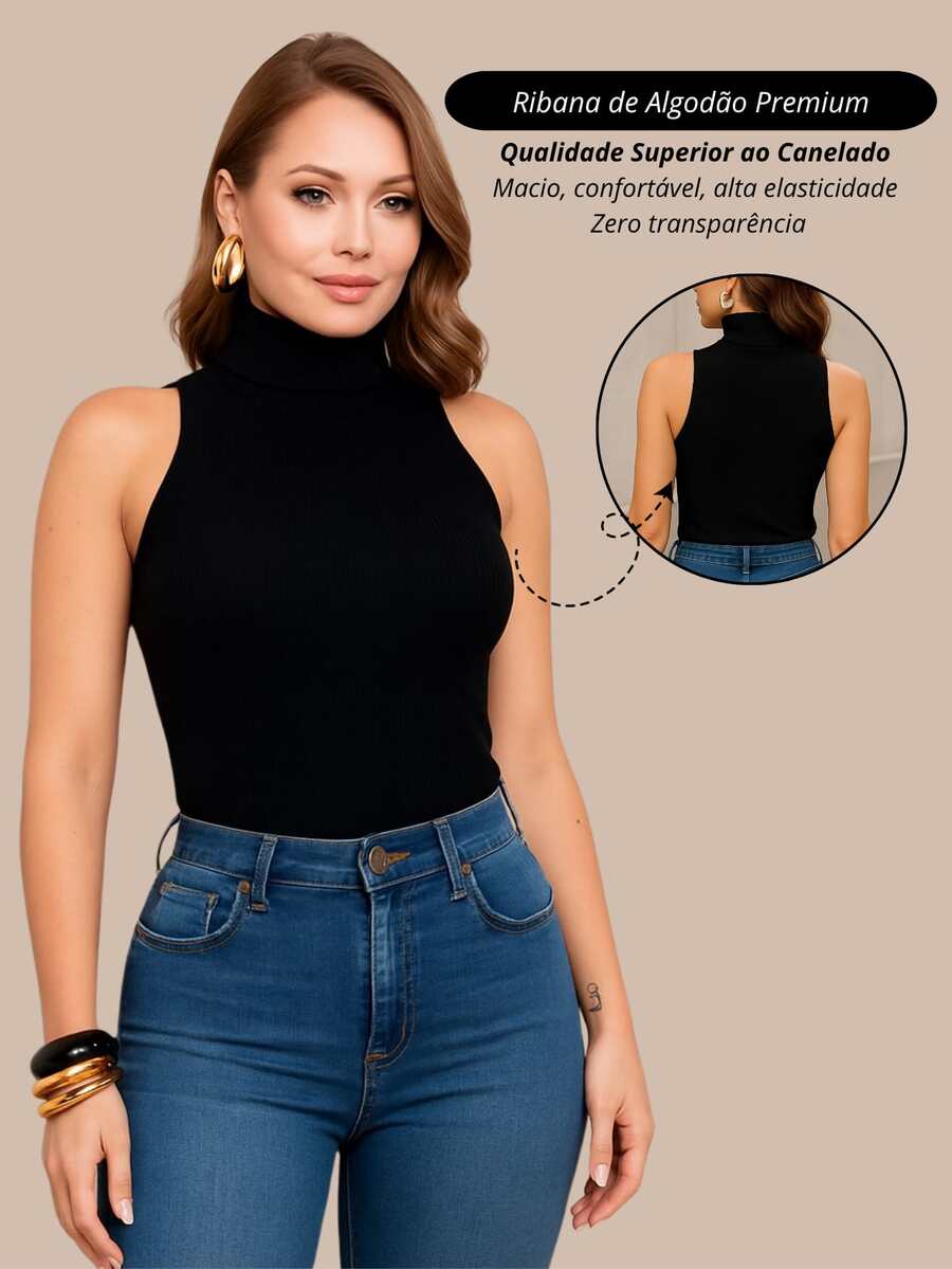 Cacharrel Blouse Long Sleeve Simple Casual Knitted Fabric Daily Street - 黑色 - 查看 1