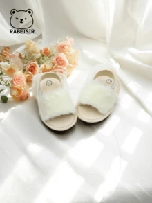 RABEISIR 幼儿毛绒可爱平底凉鞋 - 杏色 - 查看 8