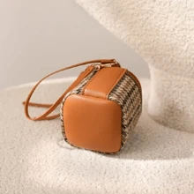 Monedero pequeño y portátil de tela de pana con estampado de pata de gallo, con cremallera, tarjetero, bolsillo con cremallera, mini bolsa de almacenamiento de viaje para mujer, monedero mini, cartera, monedero de monedas