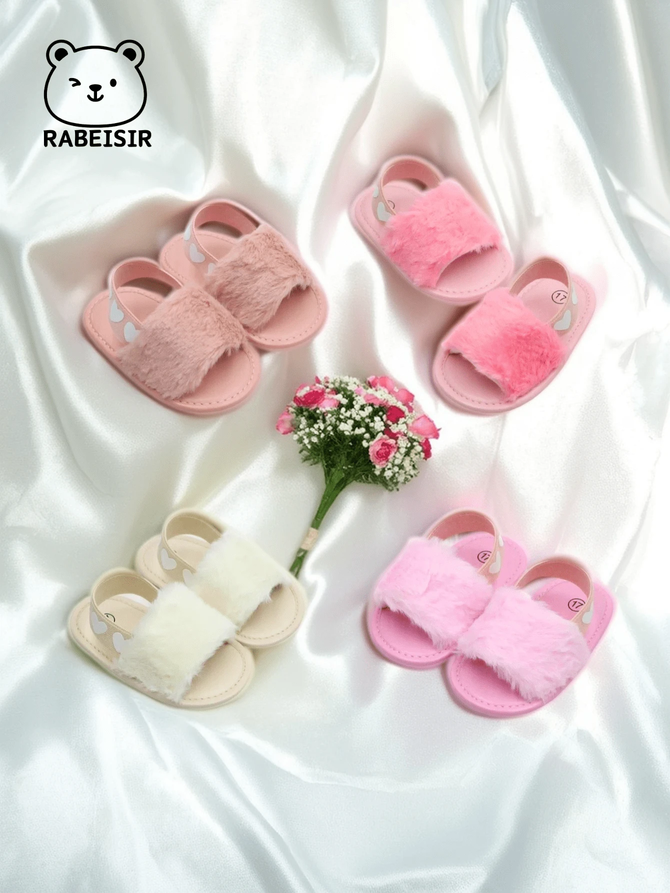 RABEISIR Fashionable Plush Comfortable Sandals And Slippers For Infants And Toddlers