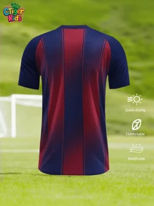 Kids Soccer Barcelona Jersey Red & Blue | Custom Name & Number | Quick-Dry Breathable Fabric | Football Volleyball Training Shirt | Youth Performance Top | Summer Team Style | Gift For Young Athletes, Halloween, Thanksgiving, Christmas And New Year Gifts