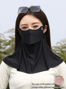 1pc Women's Sun Proof Face Scarf, Outdoor Riding Sunshade, Anti-UV Full Face Mask With Mesh Eye Protection, Convenient For Drinking Without Taking Off