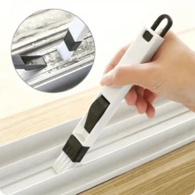 Multi Functional 2-In-1 Kitchen And Bathroom Cleaning Brush With Broom - Portable Crevice Corner Dust Collector, Suitable For Doors, Windows, Keyboards - White - View 1