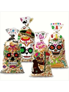 50pcs Halloween Candy Bags With Cute Pumpkin & Witch Patterns, Perfect For Trick Or Treat Parties And Gift Bags - Multicolor - View 2