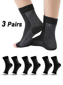 3 Pairs Sport Ankle Stability Sleeve For Men & Women - Breathable Knit, Reinforced Elastic For Secure Fit During Training & Activity, Ergonomic Foot Support For Safety And Protection