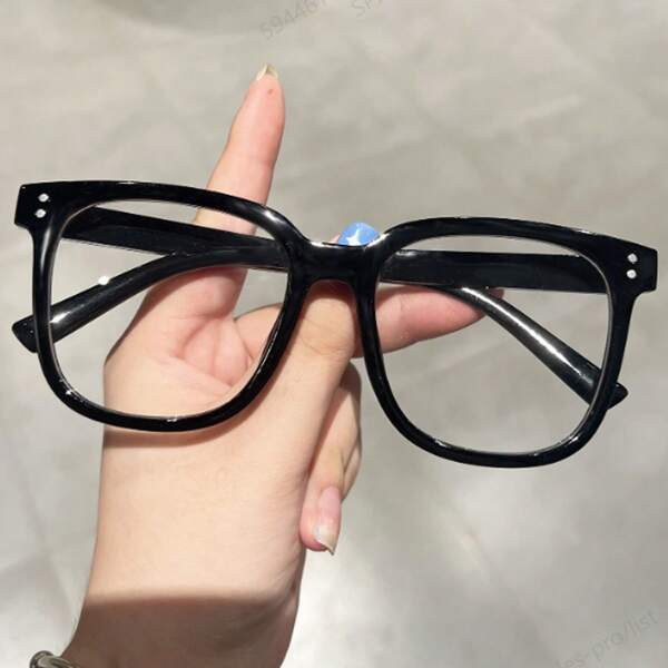 1 pièce Lunettes de mode femme, style rétro, cadre surdimensionné ultra-léger avec rivets, décorations pour festival de musique, polyvalent et convenant pour un usage quotidien