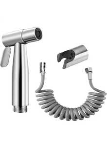 1 套马桶坐浴盆喷头，带手动浴缸水龙头，浴室手动坐浴盆喷头，自清洁淋浴喷头