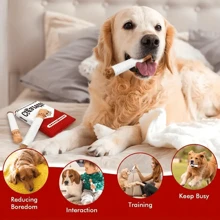 Conjunto de juguetes interactivos con forma de tabaco resistente a mordeduras, juguete de peluche para perros con chirrido, adecuado para el crecimiento de los dientes, aliviar el aburrimiento y la salud bucal