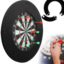 NEW PUZZLE STYLE DARTBOARD SURROUND HEAVY DUTY BLACK RUBBER RING FOR DART BOARD BLACK - Black - View 1