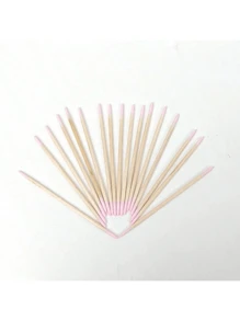 100pcs Double-Ended Nail Polish Remover Sticks, Small Pointed Dual-Headed Beauty Makeup Cleansing Tools, Cosmetic Makeup Remover Sticks