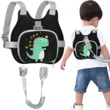 幼儿安全背带+防走失腕带，可爱恐龙儿童安全背带带牵引绳，可折叠儿童牵引绳婴儿学步车腕带辅助，适合家长带孩子户外活动 - 彩色 - 查看 9