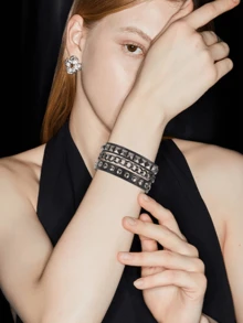 Yanxyad Men'S Punk Rock Studded Bracelet Set, 1/3/4pcs Adjustable Spiked Leather Cuff Bracelets, 80s Emo Style, Faux Leather, Fashion Accessory For Men - Black - View 12