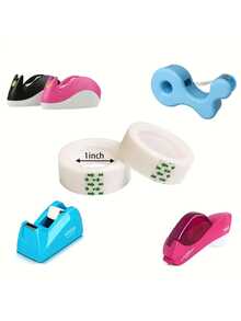 6 Rolls Stationery Tape, White Transparent Tape, Glass Paper Tape, DIY Packaging Tools, Transparent Refill Tape, Suitable For Office, School, Home, Back To School Season (Width 0.8cm, Length 13m/Roll)