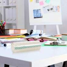 6 Rolls Stationery Tape, White Transparent Tape, Glass Paper Tape, DIY Packaging Tools, Transparent Refill Tape, Suitable For Office, School, Home, Back To School Season (Width 0.8cm, Length 13m/Roll)