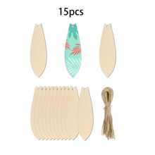 15/30pcs Small Surfboard Shape Wood Decor Boards, Laser Cut, Burned Wood, Handcraft, DIY Blank Wood Boards With Holes, Suitable For Home Decor, Friends And Family Gifts,Back To School,School Supplies